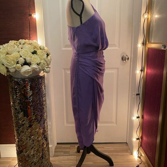 Do+ BE one shoulder satin midi dress, M - Picture 11 of 15